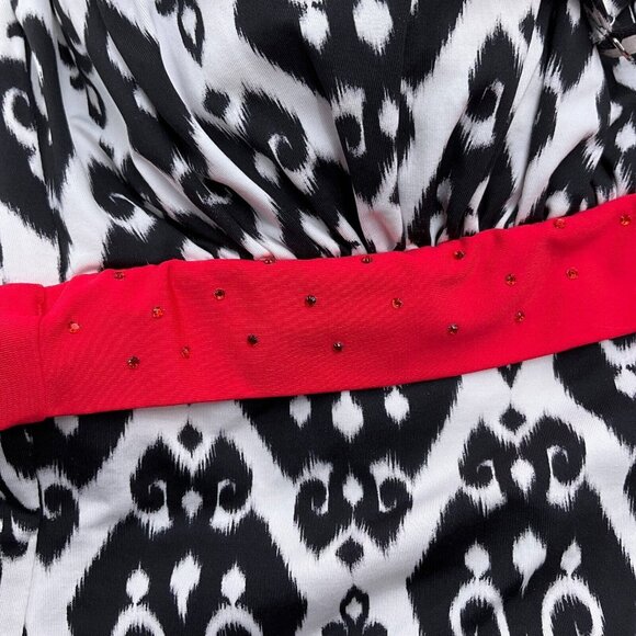 White House Black Market‎ Tankini Suit Women Top Small Bottom Medium Black Red - Picture 8 of 9